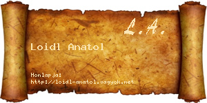 Loidl Anatol névjegykártya